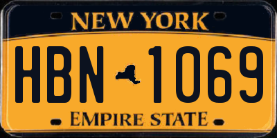 NY license plate HBN1069
