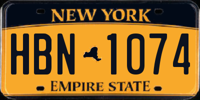 NY license plate HBN1074