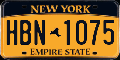 NY license plate HBN1075