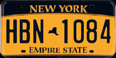 NY license plate HBN1084