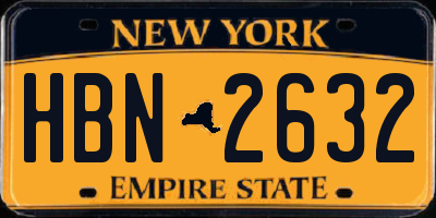 NY license plate HBN2632