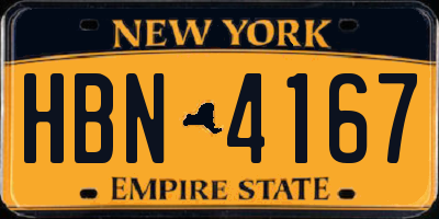 NY license plate HBN4167