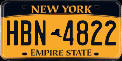 NY license plate HBN4822