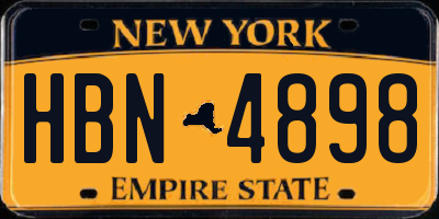 NY license plate HBN4898