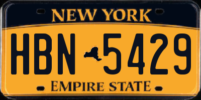 NY license plate HBN5429