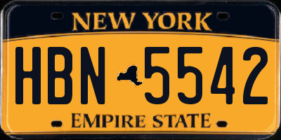 NY license plate HBN5542
