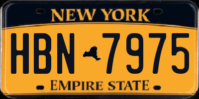 NY license plate HBN7975