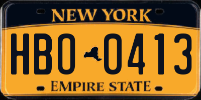 NY license plate HBO0413