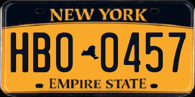 NY license plate HBO0457
