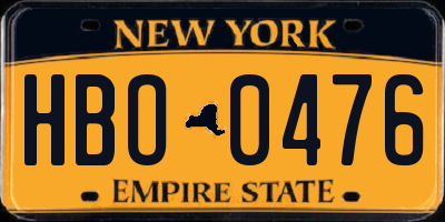 NY license plate HBO0476