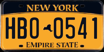NY license plate HBO0541