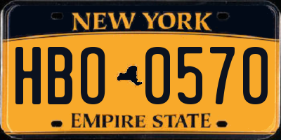 NY license plate HBO0570