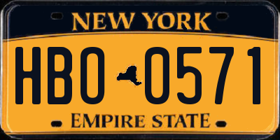 NY license plate HBO0571