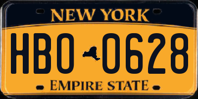 NY license plate HBO0628