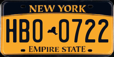 NY license plate HBO0722