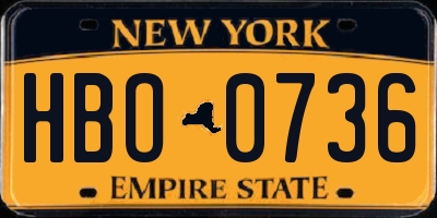 NY license plate HBO0736