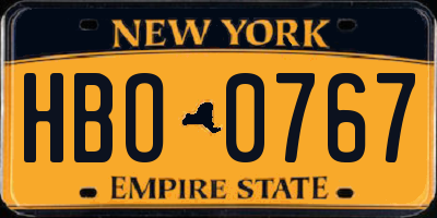 NY license plate HBO0767