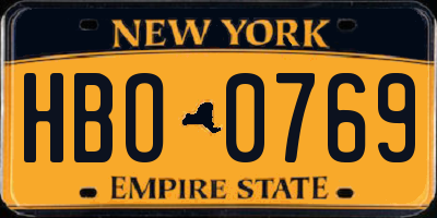 NY license plate HBO0769