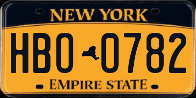 NY license plate HBO0782