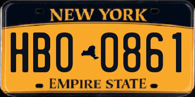 NY license plate HBO0861