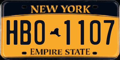NY license plate HBO1107