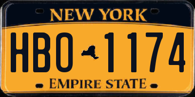 NY license plate HBO1174