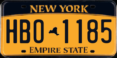 NY license plate HBO1185