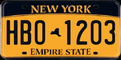 NY license plate HBO1203