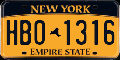 NY license plate HBO1316