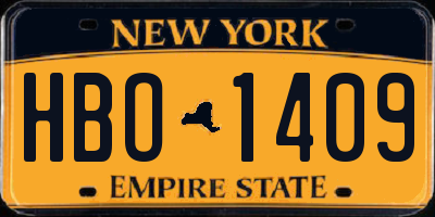 NY license plate HBO1409