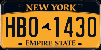 NY license plate HBO1430