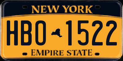 NY license plate HBO1522