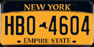 NY license plate HBO4604