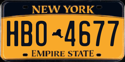 NY license plate HBO4677