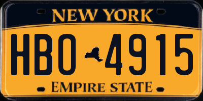 NY license plate HBO4915