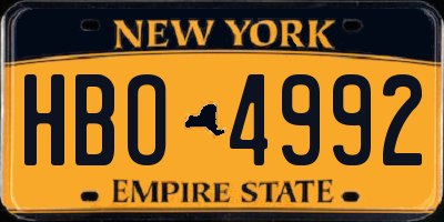 NY license plate HBO4992
