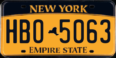 NY license plate HBO5063