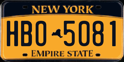 NY license plate HBO5081