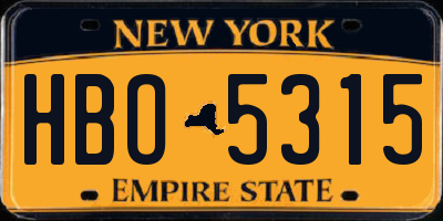 NY license plate HBO5315