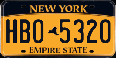 NY license plate HBO5320