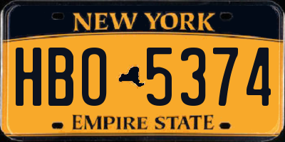 NY license plate HBO5374