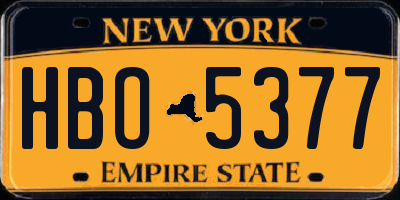 NY license plate HBO5377