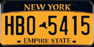 NY license plate HBO5415