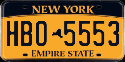 NY license plate HBO5553