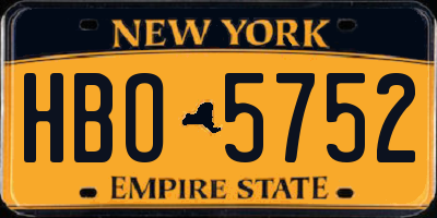 NY license plate HBO5752