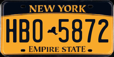 NY license plate HBO5872
