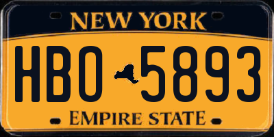 NY license plate HBO5893