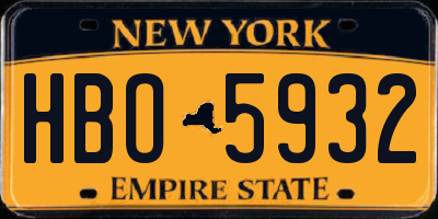 NY license plate HBO5932