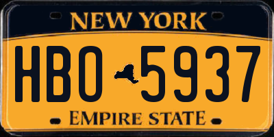 NY license plate HBO5937