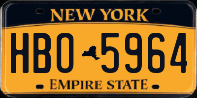 NY license plate HBO5964